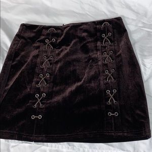 Brown suede skirt
